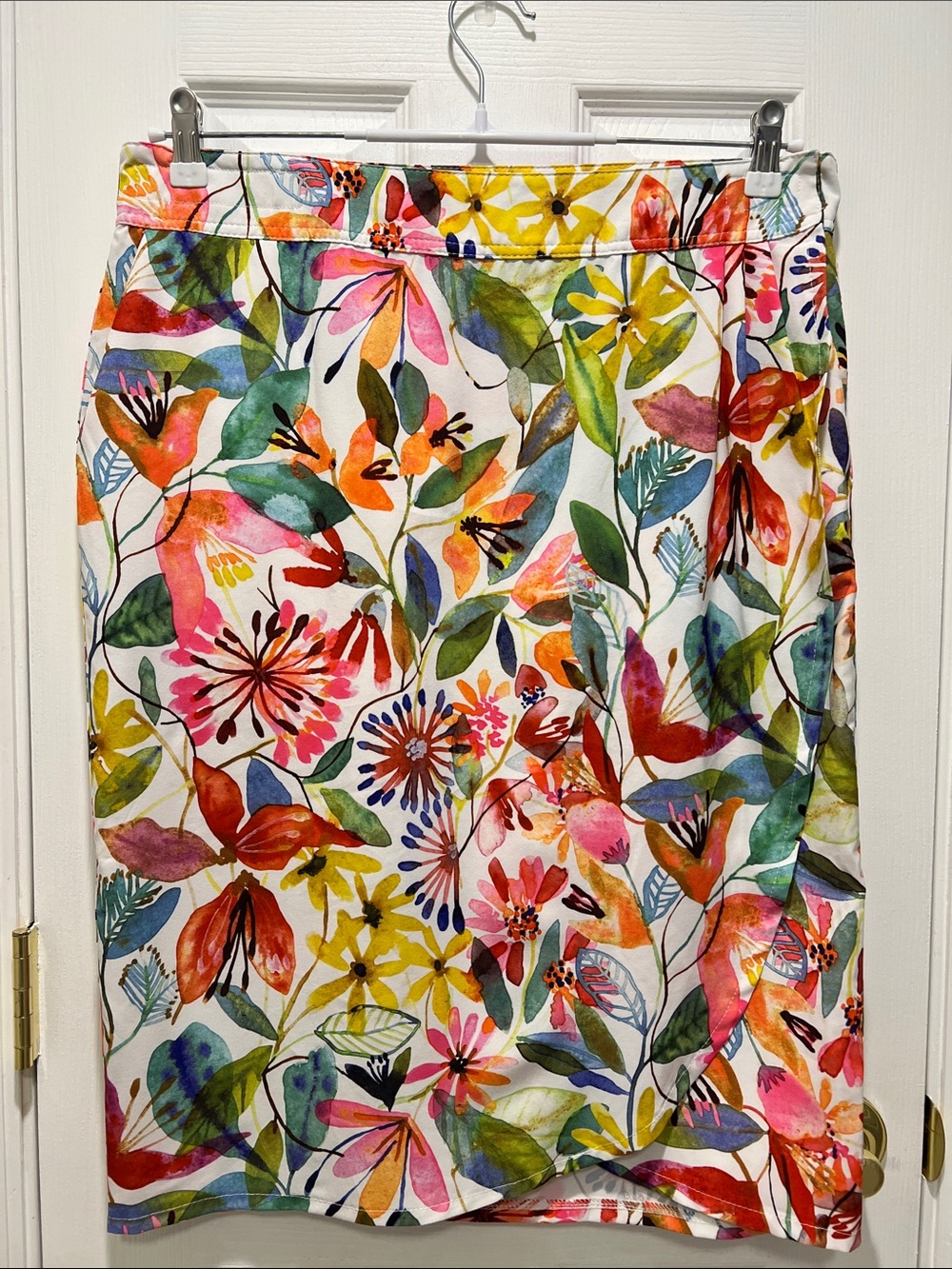 Ripskirt Wrap Skirt Length 3 with pockets, Wildflower Watercolor print, size L